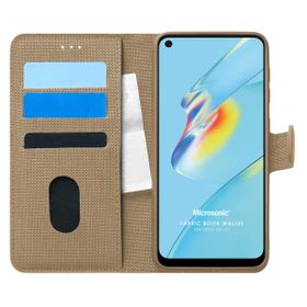 Microsonic Oppo A54 4G Fabric Book Wallet Gold Cep Telefonu Kılıfı