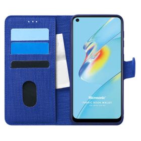 Microsonic Oppo A54 4G Fabric Book Wallet Lacivert Cep Telefonu Kılıfı