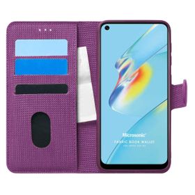 Microsonic Oppo A54 4G Fabric Book Wallet Mor Cep Telefonu Kılıfı