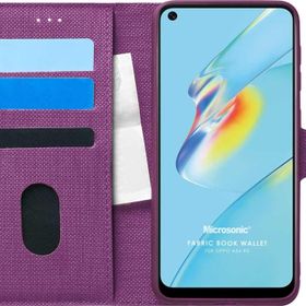 Microsonic Oppo A54 4G Fabric Book Wallet Mor Cep Telefonu Kılıfı