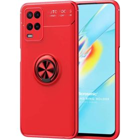Microsonic Oppo A54 4G Kickstand Ring Holder Kırmızı Cep Telefonu Kılıfı