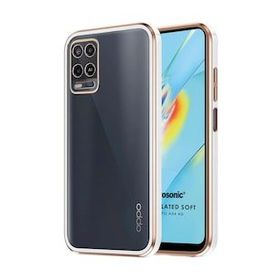 Microsonic Oppo A54 4G Laser Plated Soft Beyaz Cep Telefonu Kılıfı