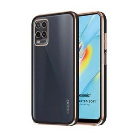 Microsonic Oppo A54 4G Laser Plated Soft Siyah Cep Telefonu Kılıfı
