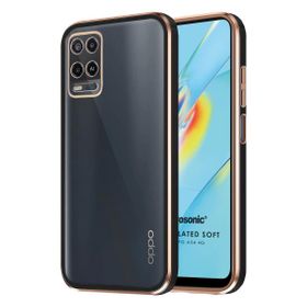 Microsonic Oppo A54 4G Laser Plated Soft Siyah Cep Telefonu Kılıfı
