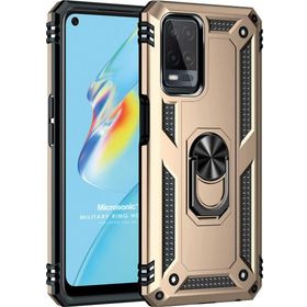 Microsonic Oppo A54 4G Military Ring Holder Gold Cep Telefonu Kılıfı