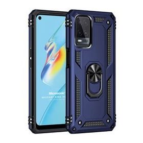 Microsonic Oppo A54 4G Military Ring Holder Lacivert Cep Telefonu Kılıfı