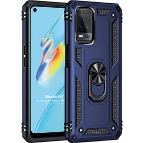 Microsonic Oppo A54 4G Military Ring Holder Lacivert Cep Telefonu Kılıfı