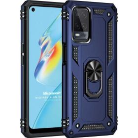 Microsonic Oppo A54 4G Military Ring Holder Lacivert Cep Telefonu Kılıfı