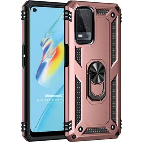 Microsonic Oppo A54 4G Military Ring Holder Rose Gold Cep Telefonu Kılıfı