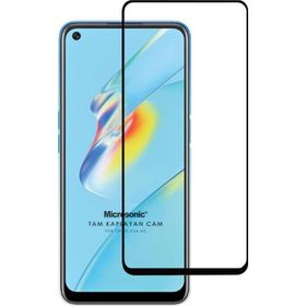 Microsonic Oppo A54 4G Tam Kaplayan Temperli Siyah Cam Ekran Koruyucu
