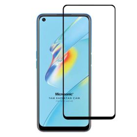 Microsonic Oppo A55 4G Tam Kaplayan Temperli Cam Siyah Cep Telefonu Ekran Koruyucusu