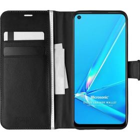 Microsonic Oppo A72 Delux Leather Wallet Siyah Cep Telefonu Kılıfı