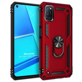Microsonic Oppo A72 Military Ring Holder Kırmızı Cep Telefonu Kılıfı