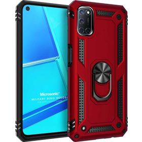 Microsonic Oppo A72 Military Ring Holder Kırmızı Cep Telefonu Kılıfı