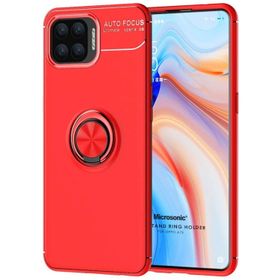 Microsonic Oppo A73 Kickstand Ring Holder Kırmızı Cep Telefonu Kılıfı
