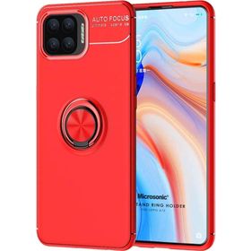 Microsonic Oppo A73 Kickstand Ring Holder Kırmızı Cep Telefonu Kılıfı