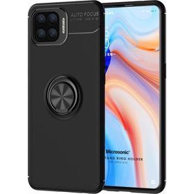 Microsonic Oppo A73 Kickstand Ring Holder Siyah Cep Telefonu Kılıfı