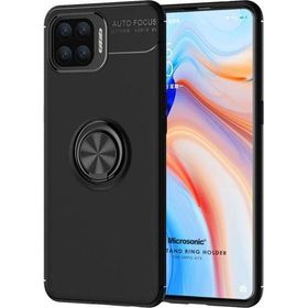 Microsonic Oppo A73 Kickstand Ring Holder Siyah Cep Telefonu Kılıfı
