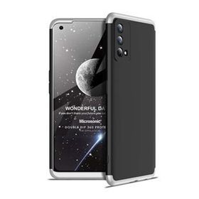 Microsonic Oppo A74 4G Double Dip 360 Protective Siyah Gri Cep Telefonu Kılıfı