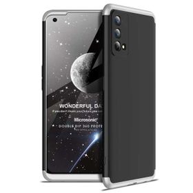 Microsonic Oppo A74 4G Double Dip 360 Protective Siyah Gri Cep Telefonu Kılıfı