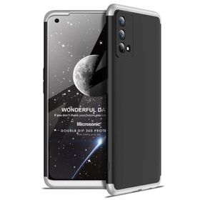 Microsonic Oppo A74 4G Double Dip 360 Protective Siyah Gri Cep Telefonu Kılıfı