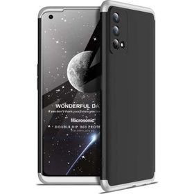 Microsonic Oppo A74 4G Double Dip 360 Protective Siyah Gri Cep Telefonu Kılıfı