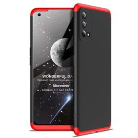 Microsonic Oppo A74 4G Double Dip 360 Protective Siyah Kırmızı Cep Telefonu Kılıfı