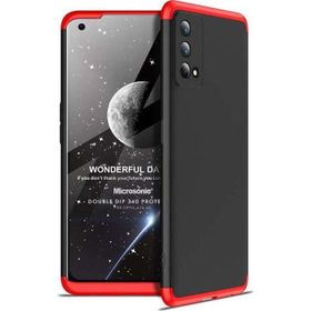 Microsonic Oppo A74 4G Double Dip 360 Protective Siyah Kırmızı Cep Telefonu Kılıfı
