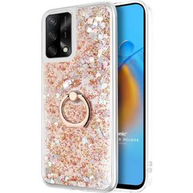 Microsonic Oppo A74 4G Glitter Liquid Holder Gold Cep Telefonu Kılıfı