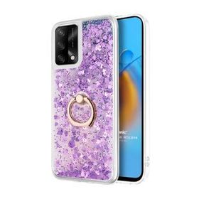 Microsonic Oppo A74 4G Glitter Liquid Holder Mor Cep Telefonu Kılıfı