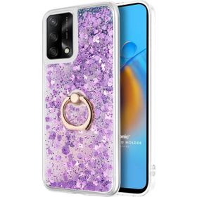 Microsonic Oppo A74 4G Glitter Liquid Holder Mor Cep Telefonu Kılıfı