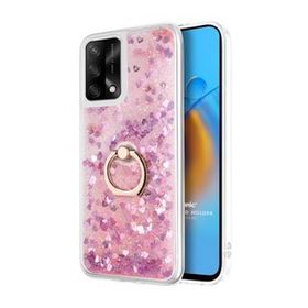 Microsonic Oppo A74 4G Glitter Liquid Holder Pembe Cep Telefonu Kılıfı