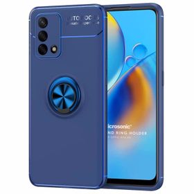 Microsonic Oppo A74 4G Kickstand Ring Holder Lacivert Cep Telefonu Kılıfı