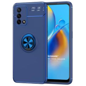 Microsonic Oppo A74 4G Kickstand Ring Holder Lacivert Cep Telefonu Kılıfı