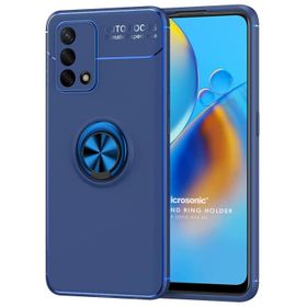 Microsonic Oppo A74 4G Kickstand Ring Holder Lacivert Cep Telefonu Kılıfı