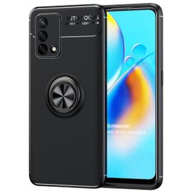 Microsonic Oppo A74 4G Kickstand Ring Holder Siyah Cep Telefonu Kılıfı