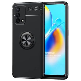 Microsonic Oppo A74 4G Kickstand Ring Holder Siyah Cep Telefonu Kılıfı