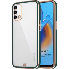 Microsonic Oppo A74 4G Laser Plated Soft Koyu Yeşil Cep Telefonu Kılıfı