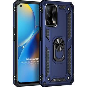 Microsonic Oppo A74 4G Military Ring Holder Lacivert Cep Telefonu Kılıfı