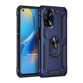 Microsonic Oppo A74 4G Military Ring Holder Lacivert Cep Telefonu Kılıfı