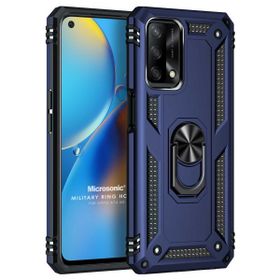 Microsonic Oppo A74 4G Military Ring Holder Lacivert Cep Telefonu Kılıfı