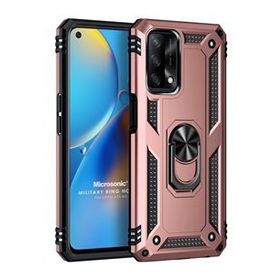 Microsonic Oppo A74 4G Military Ring Holder Rose Gold Cep Telefonu Kılıfı