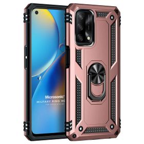 Microsonic Oppo A74 4G Military Ring Holder Rose Gold Cep Telefonu Kılıfı