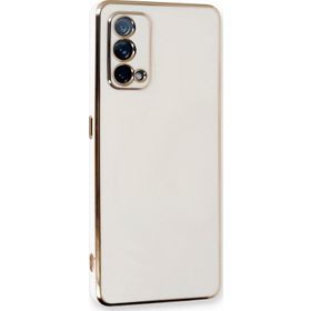 Microsonic Oppo A74 4G Olive Plated Beyaz Cep Telefonu Kılıfı