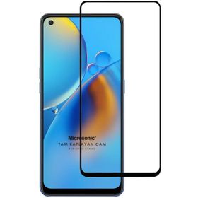 Microsonic Oppo A74 4G Tam Kaplayan Temperli Siyah Cam Ekran Koruyucu