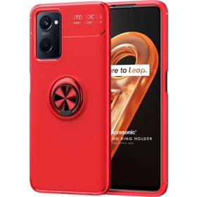 Microsonic Oppo A76 Kickstand Ring Holder Kırmızı Kılıf