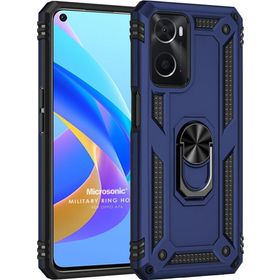 Microsonic Oppo A76 Military Ring Holder Lacivert Cep Telefonu Kılıfı