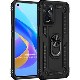 Microsonic Oppo A76 Military Ring Holder Siyah Kılıf