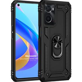 Microsonic Oppo A76 Military Ring Holder Siyah Kılıf