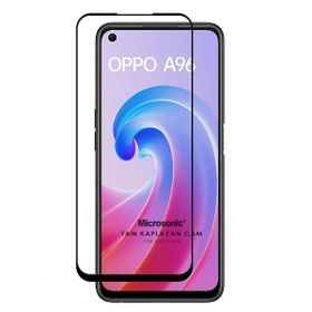 Microsonic Oppo A76 Tam Kaplayan Temperli Siyah Cam Ekran Koruyucu